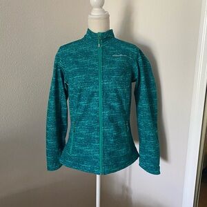 TALL SIZE! Eddie Bauer Full Zip Athletic Green Jacket Medium Tall